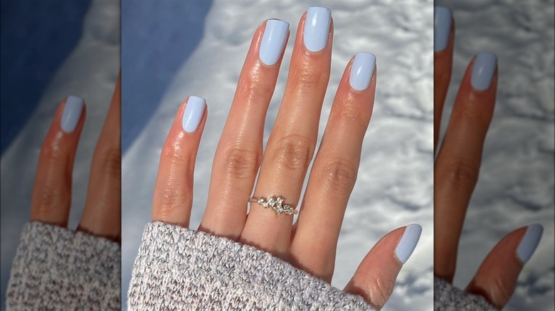Light blue nails