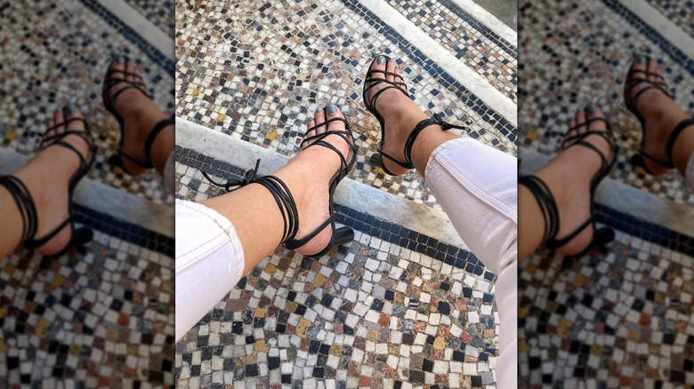 Black strappy sandals