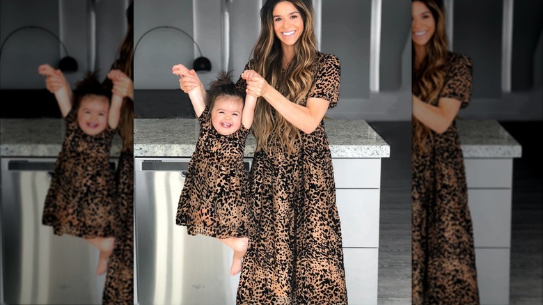 Taylor Frankie Paul in a leopard print dress