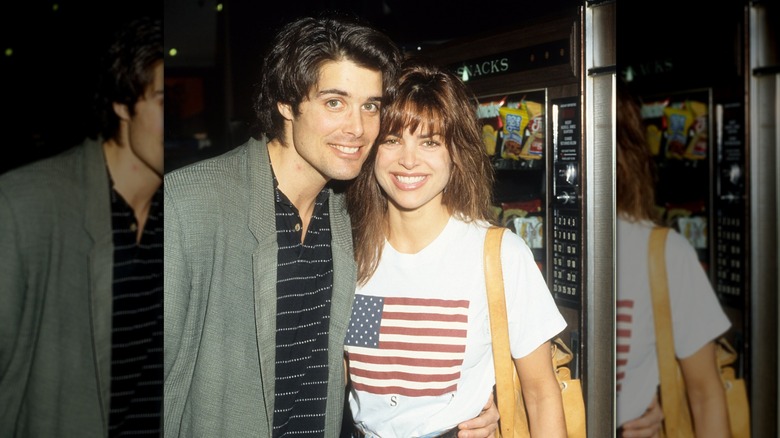 Peter Barton and Lisa Rinna posing for a photo in Los Angeles in February 1991