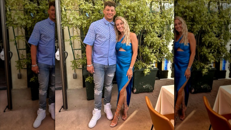 Patrick and Brittany Mahomes smiling