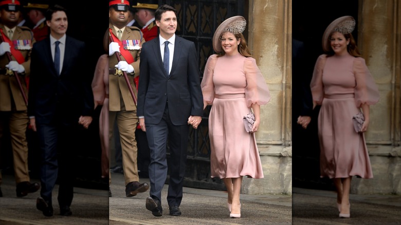 Sophie Grégoire Trudeau and Justin Trudeau attend the coronation of King Charles III in May 2023