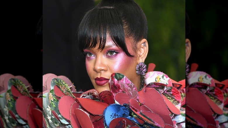 Rihanna wears red smoky eyes at the 2017 Met Gala