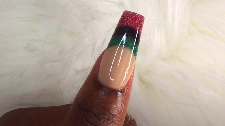 Kwanzaa French manicure