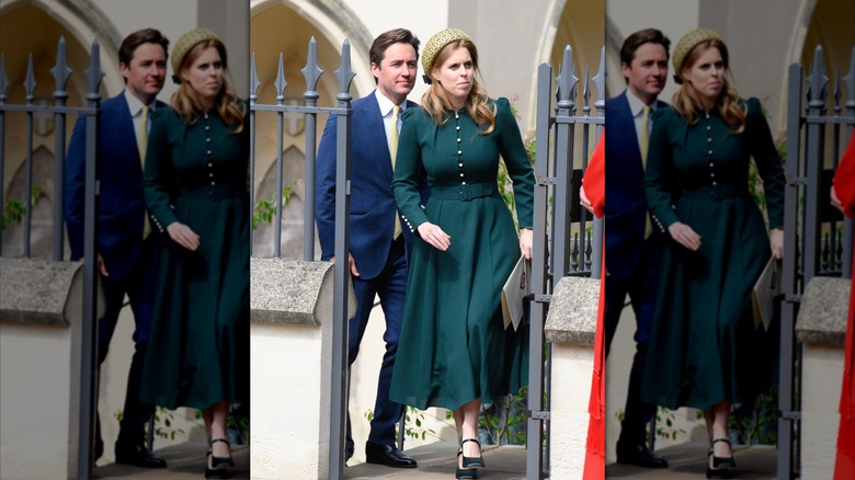 Princess Beatrice wears a green dress at Windsor chapel service
