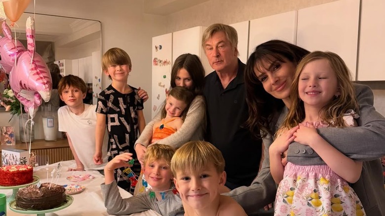Hilaria Baldwin, Alec Baldwin, and their children on Hilaria's 42nd birthday