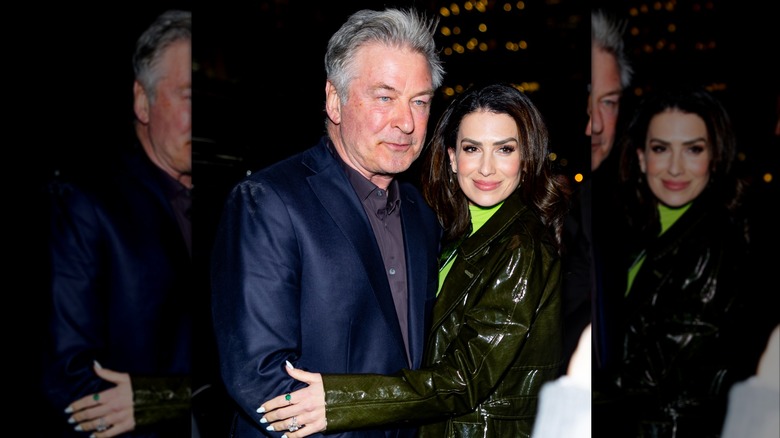 Hilaria Baldwin with her arm around Alec Baldwin at an event
