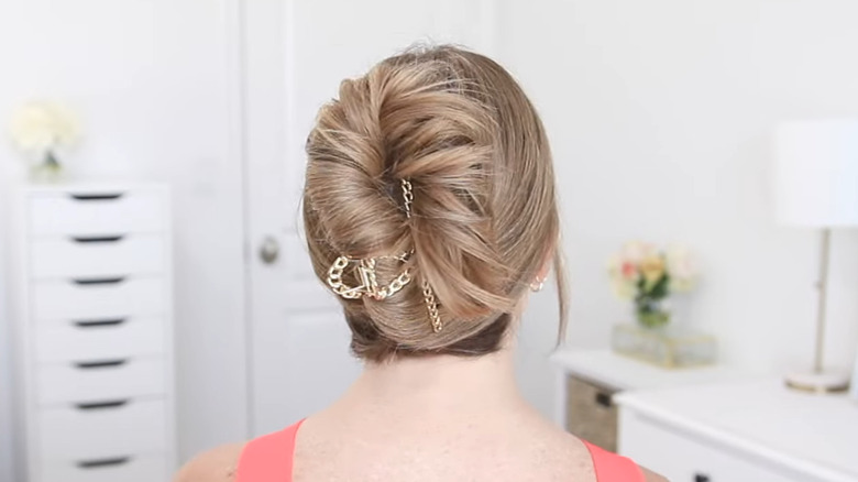 Woman with twisted updo