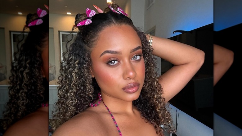 Woman with curly hair