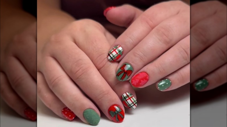 Red and green nail polish