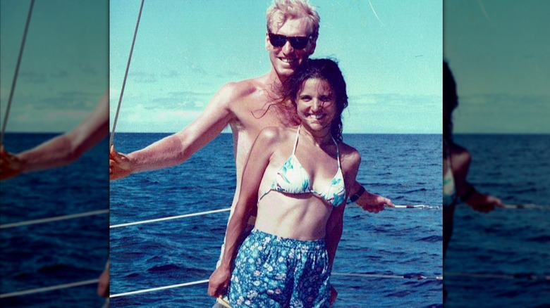 Julia Louis-Dreyfus and Brad Hall on a boat together
