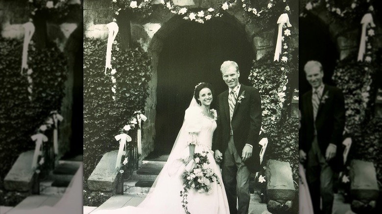 Julia Louis-Dreyfus and Brad Hall on their wedding day