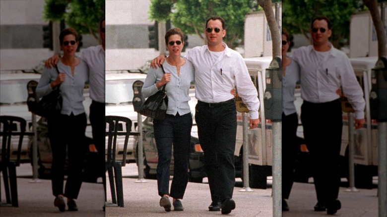 Tom Hanks and Rita Wilson walking together