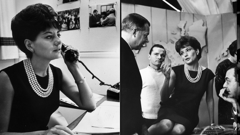 Circa 1964: Barbara Walters at her desk and BTS of 'The Today Show' set
