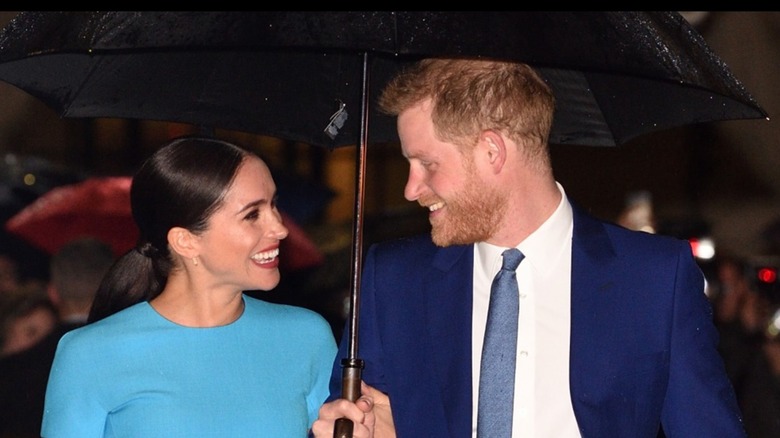 Harry and Meghan at the Endeavour Fund Awards in matching blue