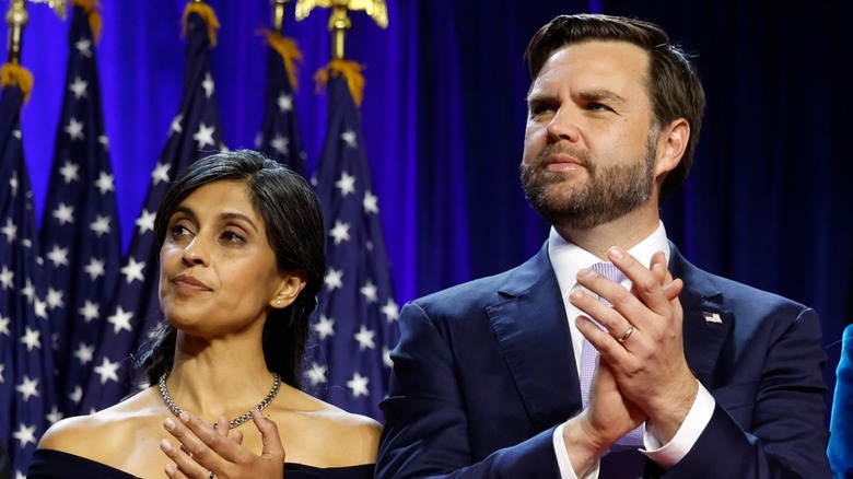 Usha Vance standing next to JD Vance