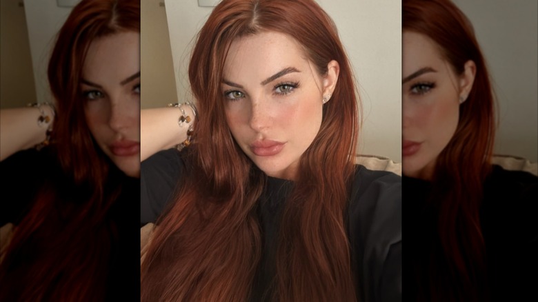 Woman with long red hair