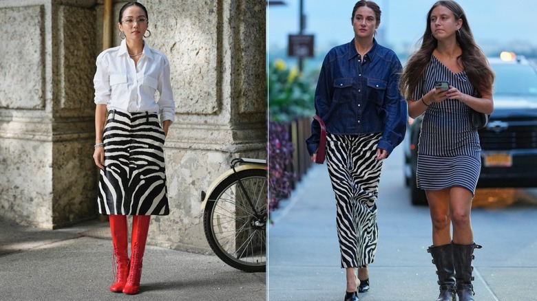 L: Influencer Yoyo Cao posing for a photo in Milan for Fashion Week / R: Shailene Woodley heads to the Khaite show for New York Fashion Week 2025