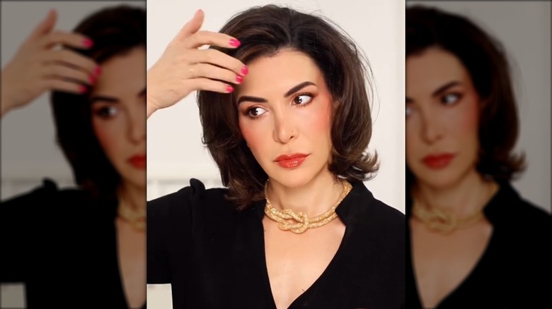 A woman with a flippy bob