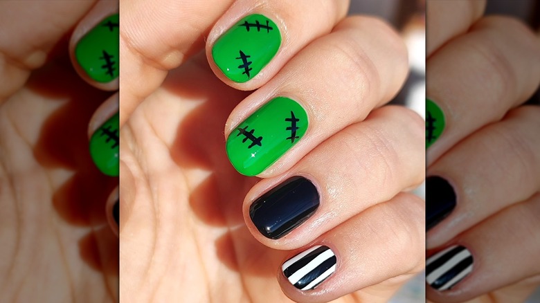 Frankenstein inspired manicure