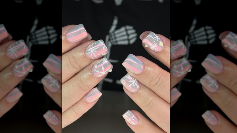 3D snowy nails