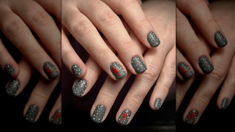 snowy cardinal nails