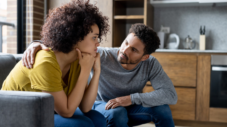 Couple having deep talk