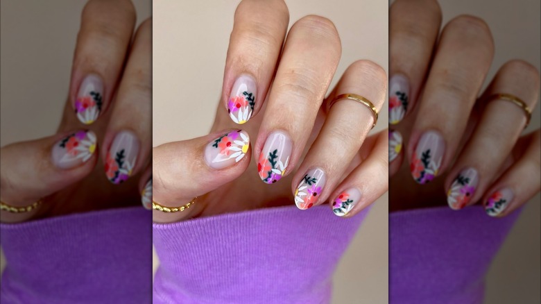 garden flower manicure