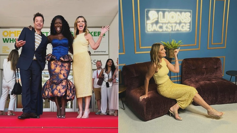 Side-by-side photos of Savannah Guthrie at Canne Lions in June 2025