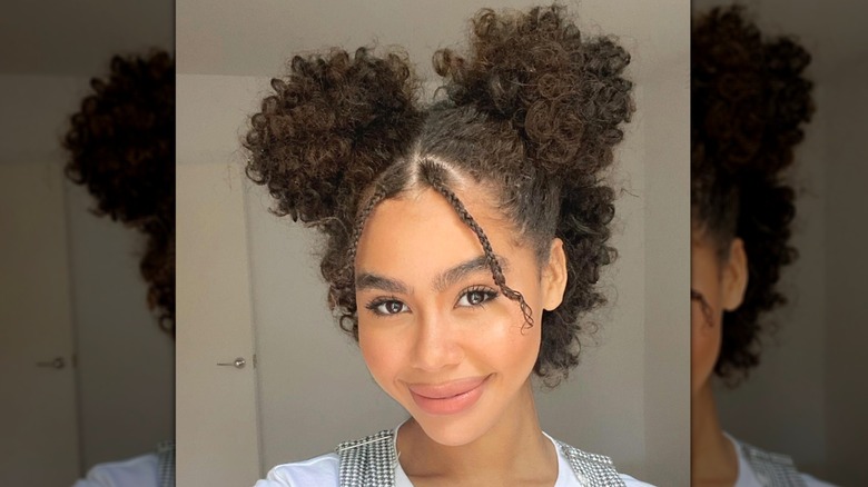 Woman with pigtails 