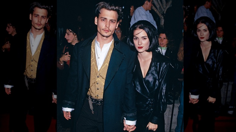 Winona Ryder and Johnny Depp at the Edward Scissorhands premiere in 1990