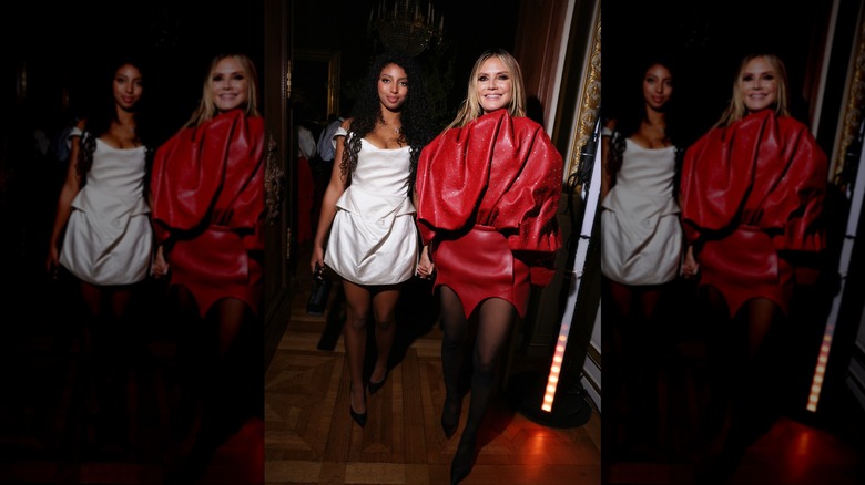 Heidi Klum and daughter Lou Sulola Samuel walking hand in hand