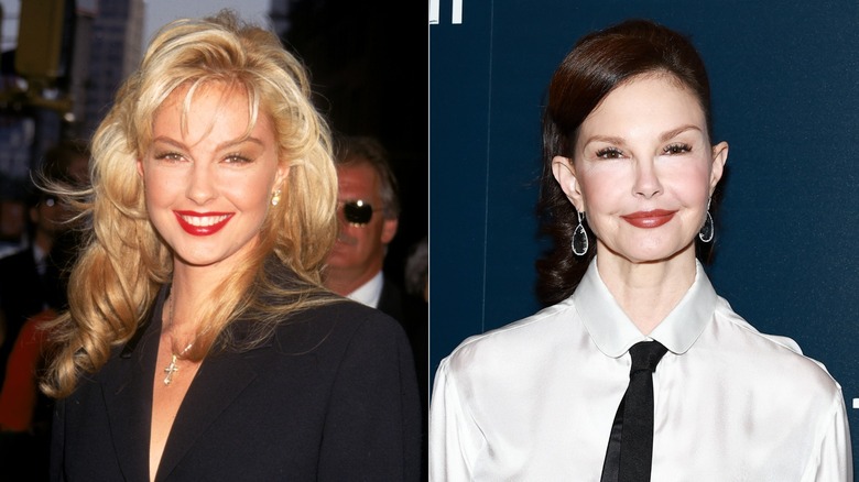 Ashley Judd in 1995 and 2025, side by side photos