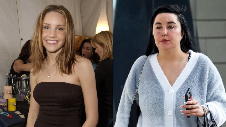 Amanda Bynes in 2002 and 2025, side by side photos