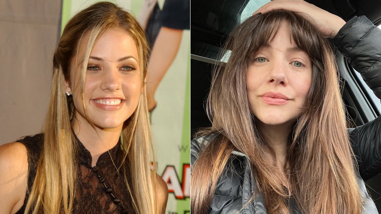 Julie Gonzalo in 2003 and 2023, side by side photos