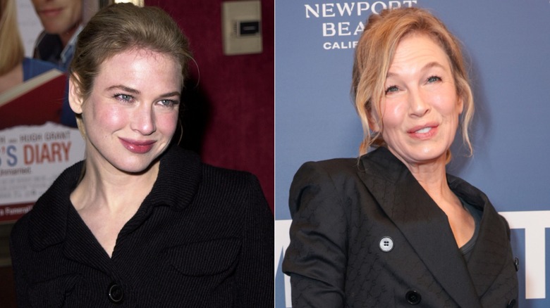 Renee Zellweger in 2001 and 2025, side by side photos
