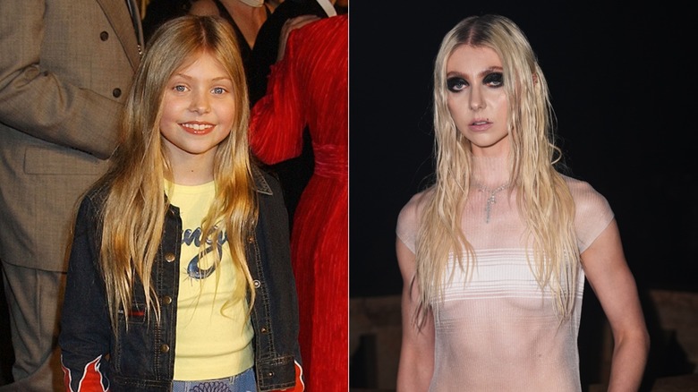 Taylor Momsen in 2002 and 2025, side by side photos