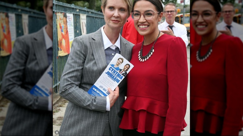 Cynthia Nixon and Alexandria Ocasio-Cortez