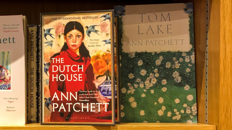 Bookshelf featuring Ann Patchett novels The Dutch House and Tom Lake