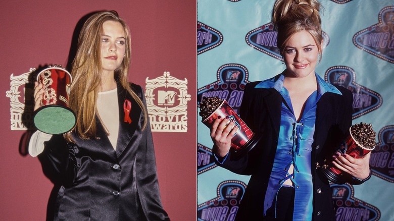 Alicia Silverstone at the MTV Movie Awards in 1994 and 1996