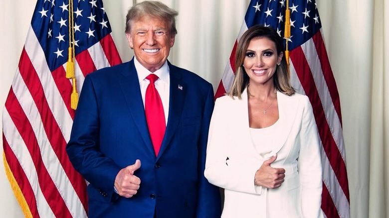 Alina Habba and Donald Trump smiling