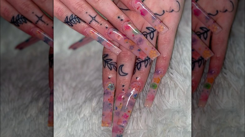 Long milk bath nails