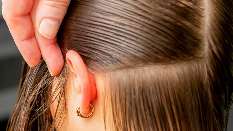 woman's hair in sections