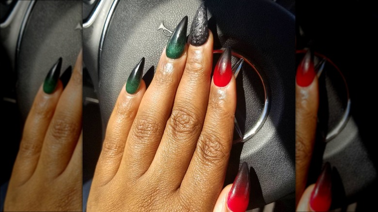 Matte Kwanzaa nails