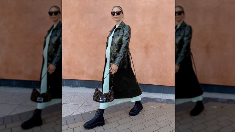 Patent leather duster