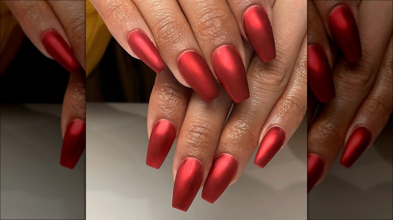 Matte chrome nails
