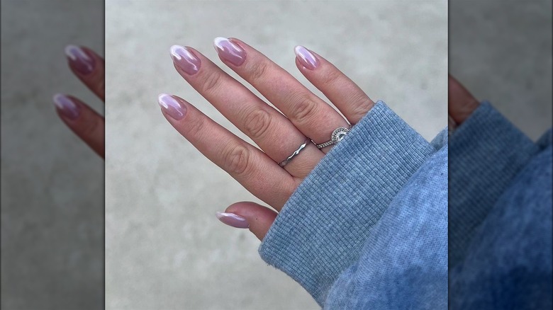 French chrome manicure