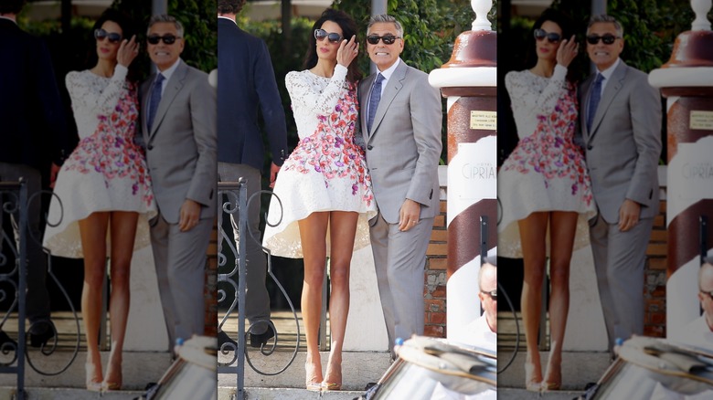 Amal and George Clooney in September 28, 2014 in Venice