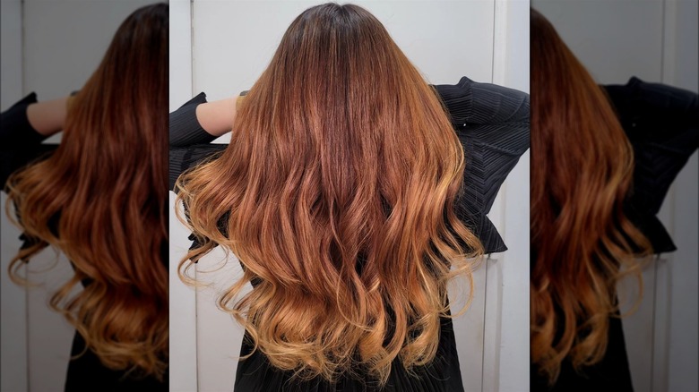 Woman with amber hair