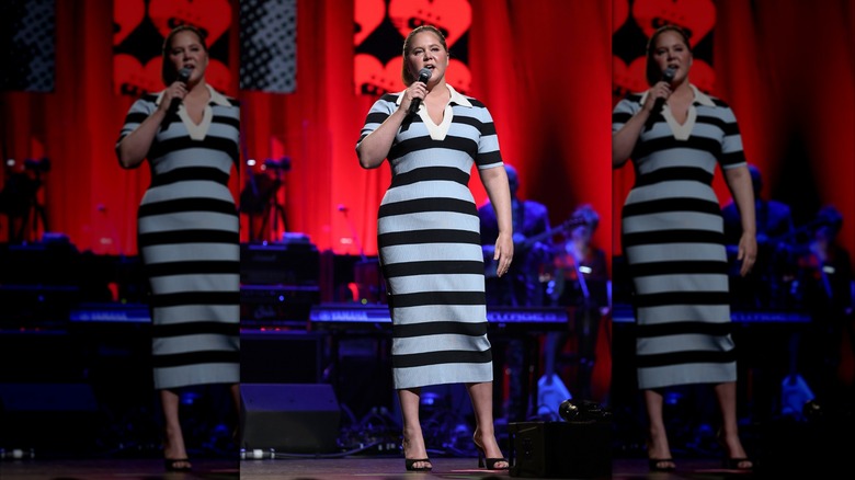 Amy Schumer speaks onstage during the ninth annual LOVE ROCKS NYC benefit concert For God's Love We Deliver at Beacon Theatre on March 06, 2025